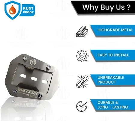 High Quality MS Steel Side Stand Base Extender for RE SUPER METEOR 650