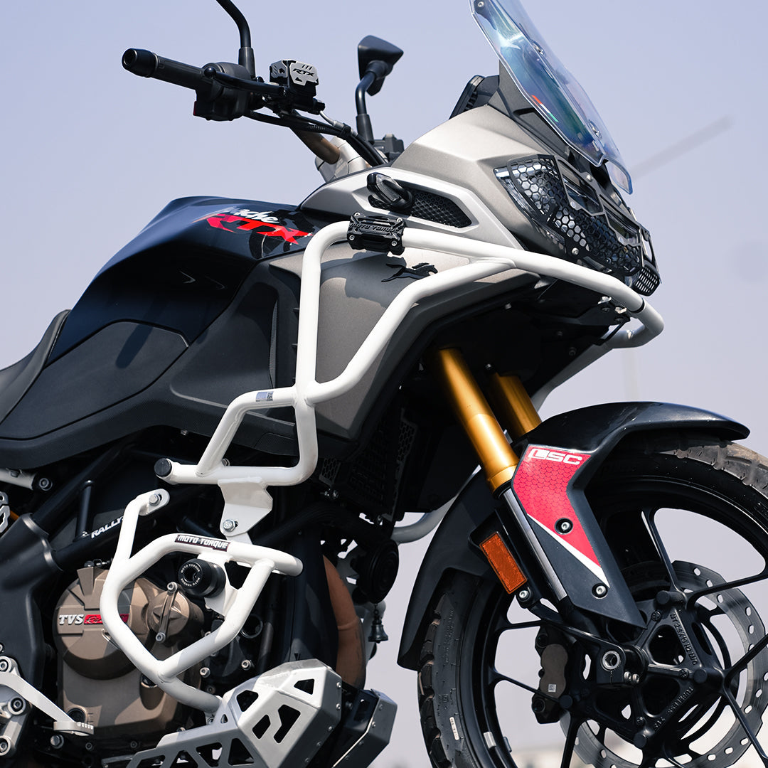 STALLION CRASH GUARD (WHITE) FOR APACHE RTX 300 | Moto Torque