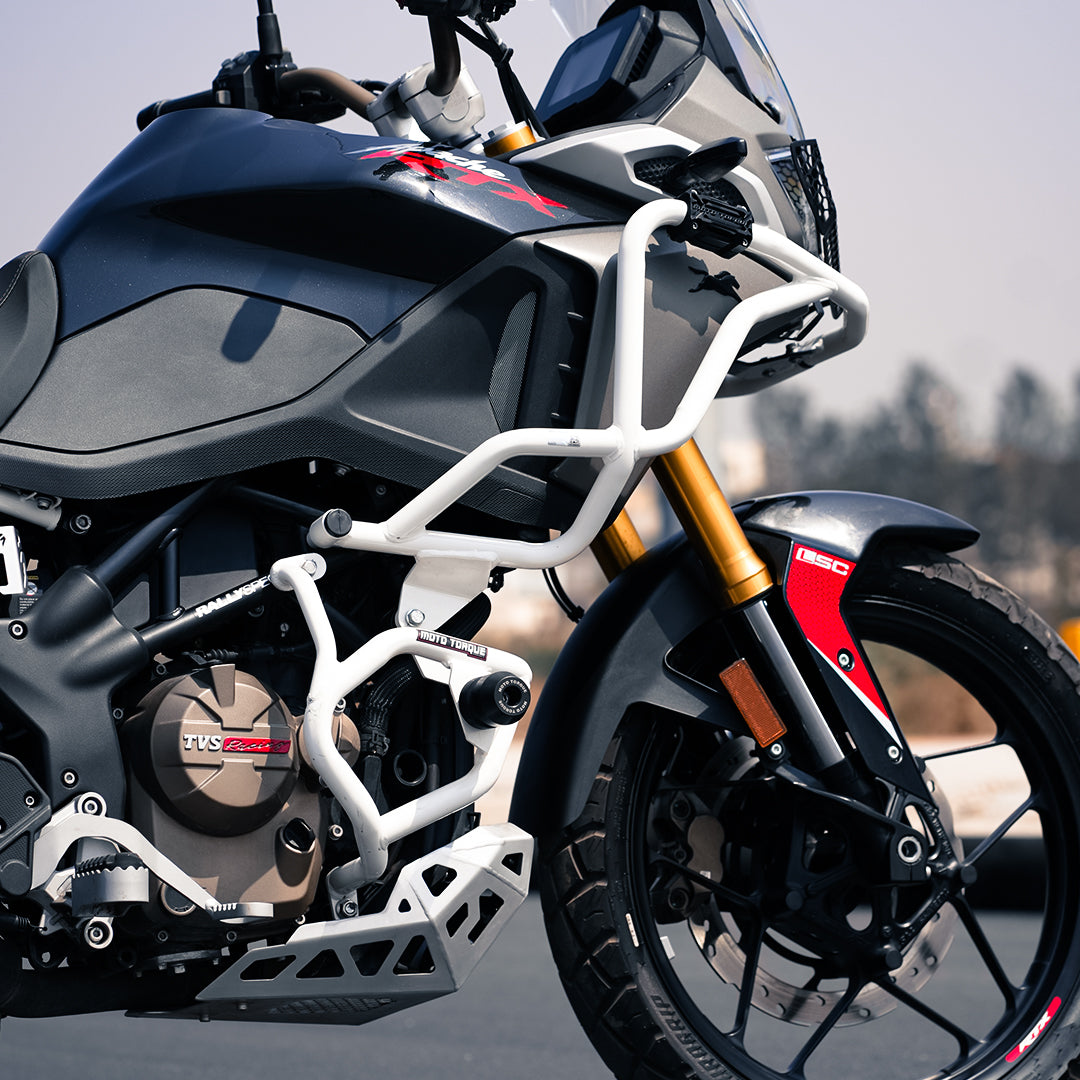 STALLION CRASH GUARD (WHITE) FOR APACHE RTX 300 | Moto Torque