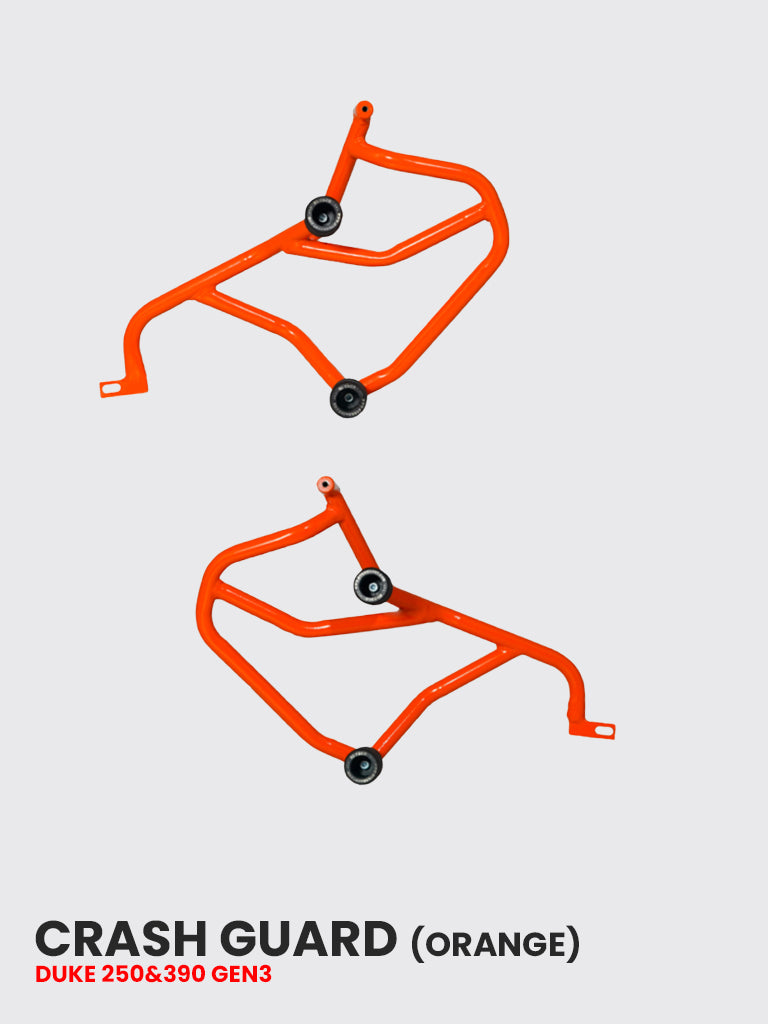 Hi-Tech Crash Guard for KTM Duke 250/390 Gen 3 – Orange Edition