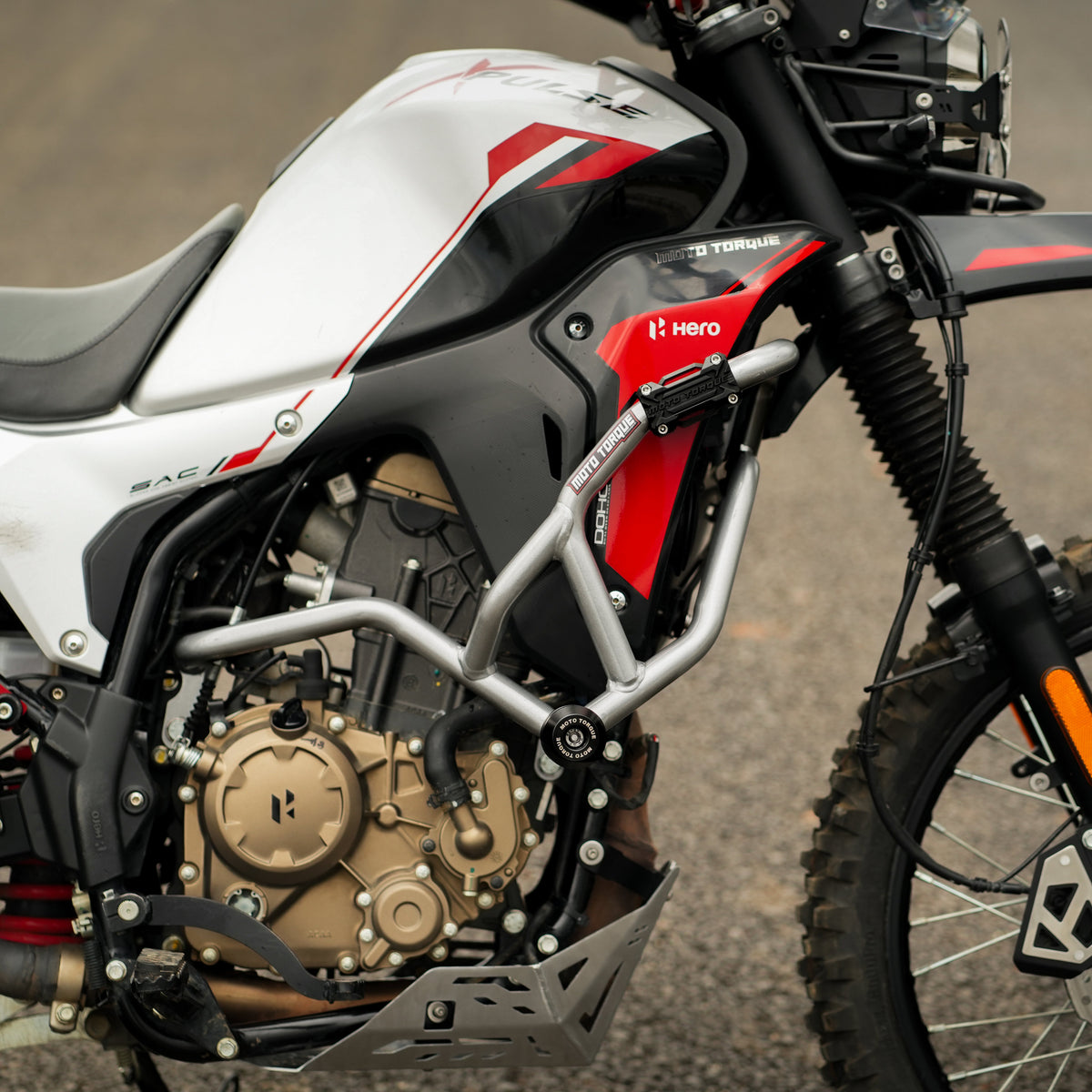 TITAN X CRASH GUARD(SILVER) FOR XPULSE 210 | Moto Torque