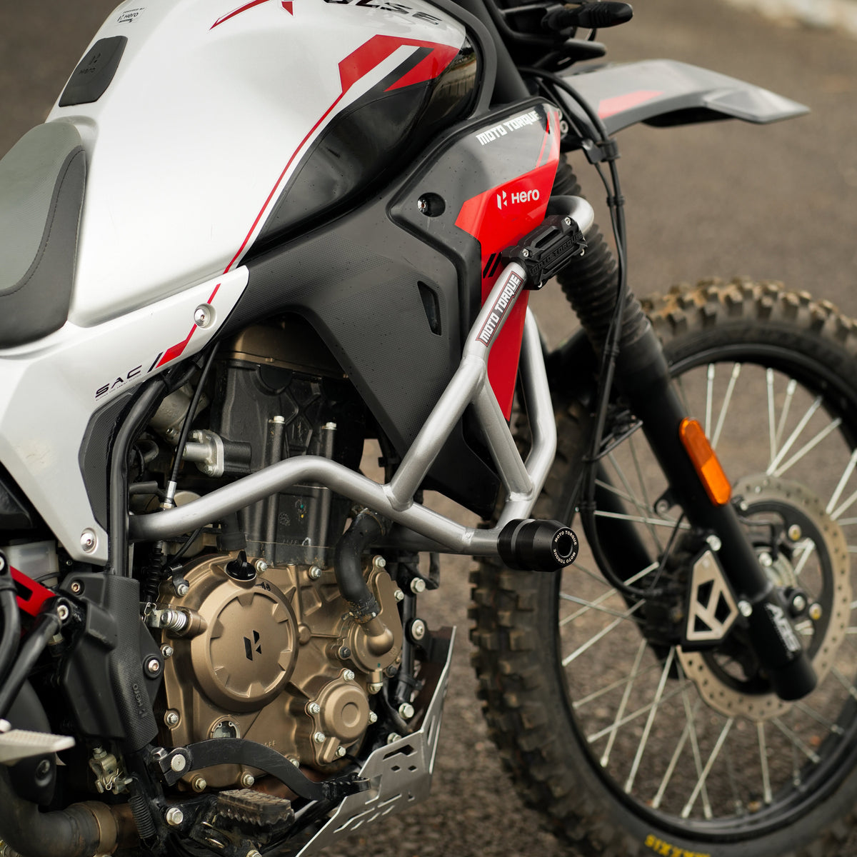 TITAN X CRASH GUARD(SILVER) FOR XPULSE 210 | Moto Torque