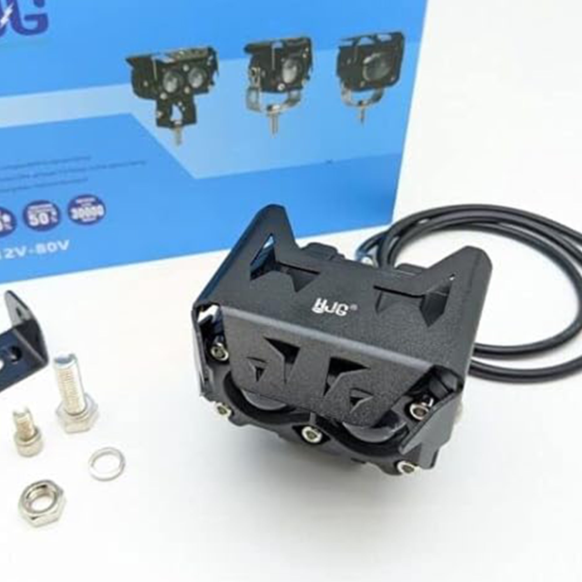 MotoWorks 2 Cree LED Future Lens Powerful Fog Light (Original HJG) for Motorbike & Car