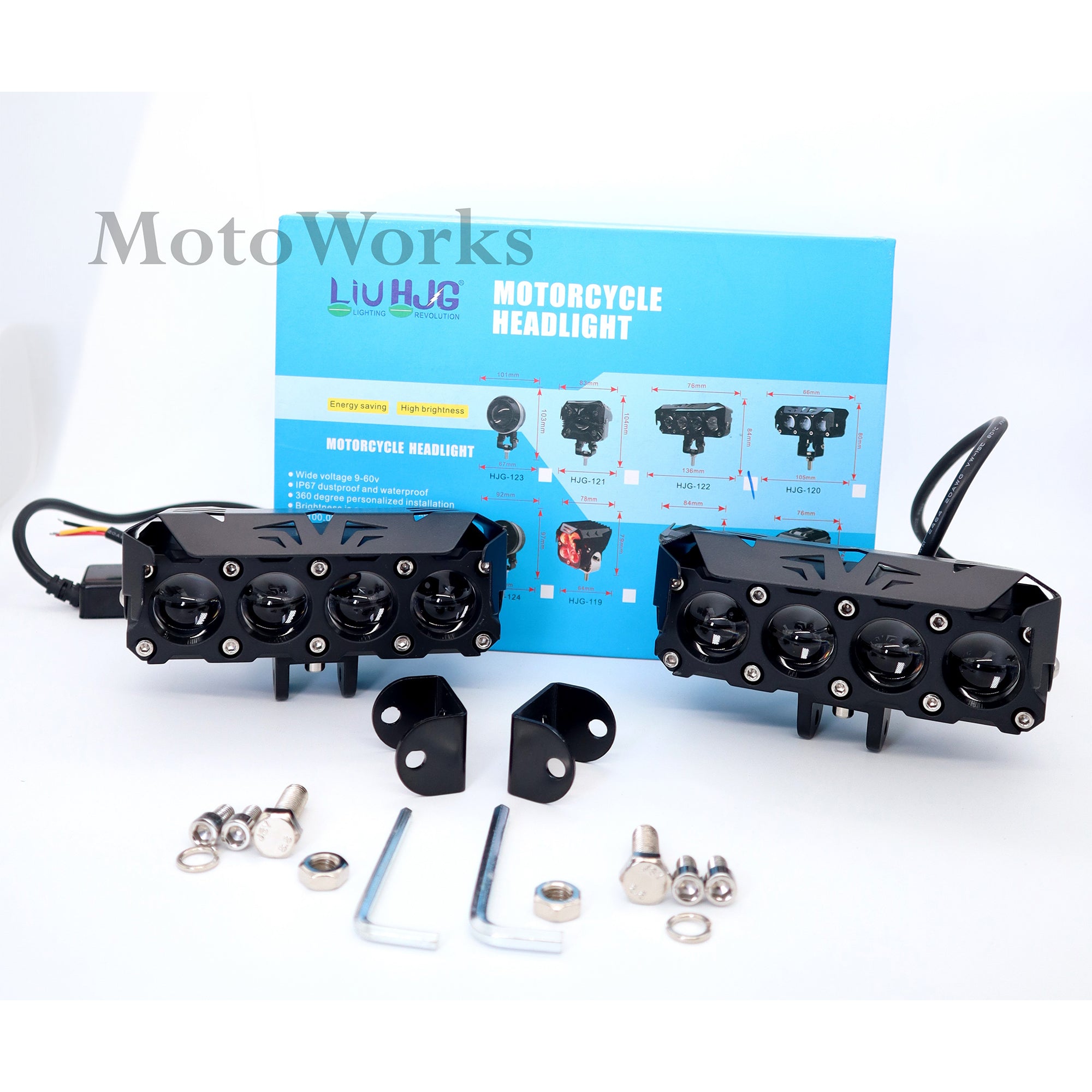 MotoWorks 4 LED Future Eye Powerful 60W Fog Light (Original HJG) for Motorbike & Car