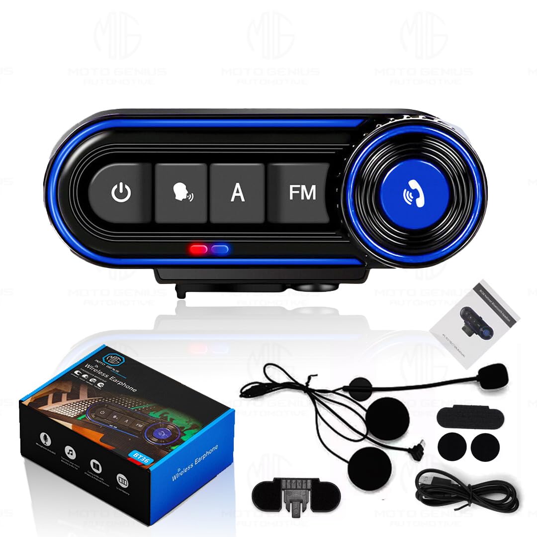 Moto Genius BT-36 Motorcycle Helmet Bluetooth 5.3 Headset – Premium Audio & Hands-Free Communication