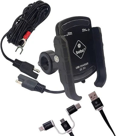 BOBO BM1 PRO Jaw-Grip Waterproof Bike Phone Holder with QC 3.0 Fast Charger – Secure & Reliable Navigation Companion