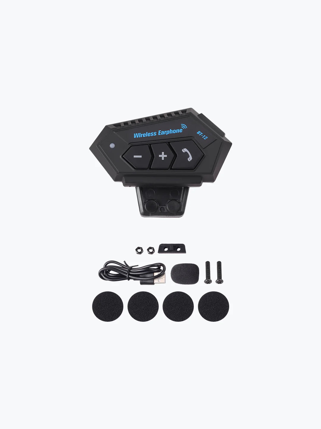 BT-12 Helmet Bluetooth Headset – Hands-Free Music & Communication for Riders