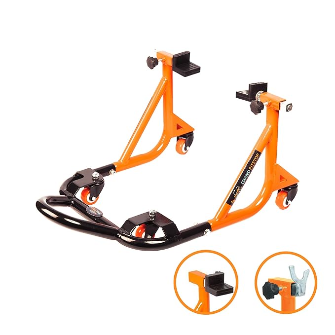 Grand Pitstop Universal Adjustable Rear Paddock Stand – 360° Dismantlable with Swingarm Rest