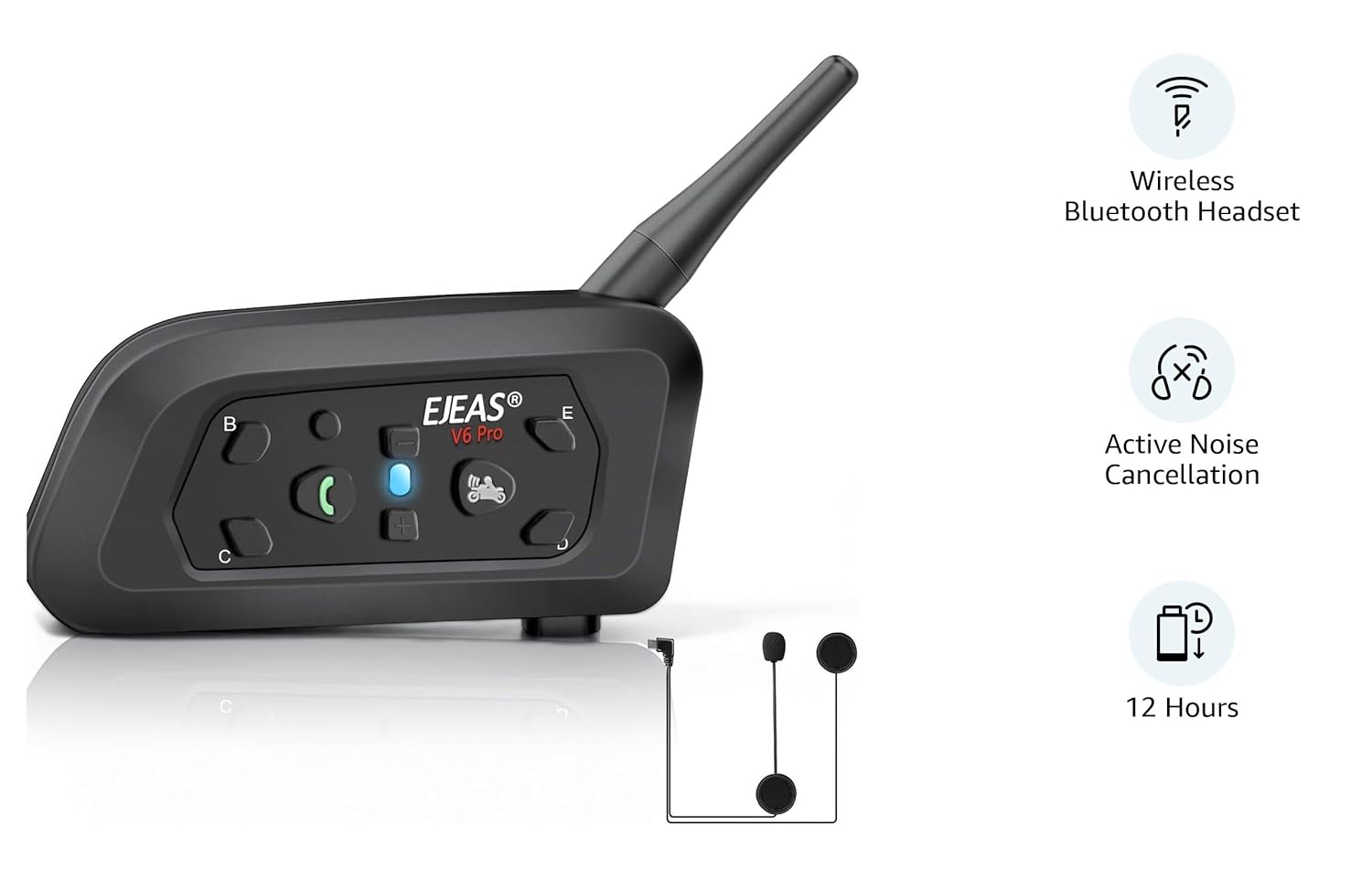 Ejeas Intercom V6 Pro+ Motorcycle Helmet Bluetooth Earphone – Ride with Clarity & Comfort