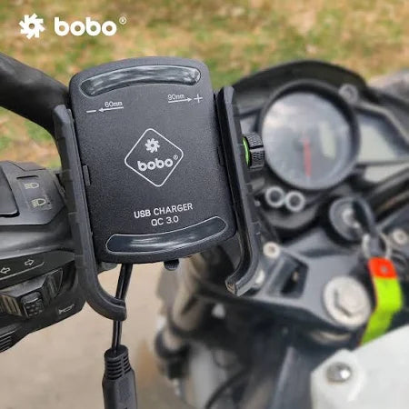 BOBO BM1 PRO Jaw-Grip Waterproof Bike Phone Holder with QC 3.0 Fast Charger – Secure & Reliable Navigation Companion