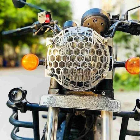 Bike/Motorcycle Front Headlight Grill Protector Guard Cover/Jali Compatible with RE METEOR 350