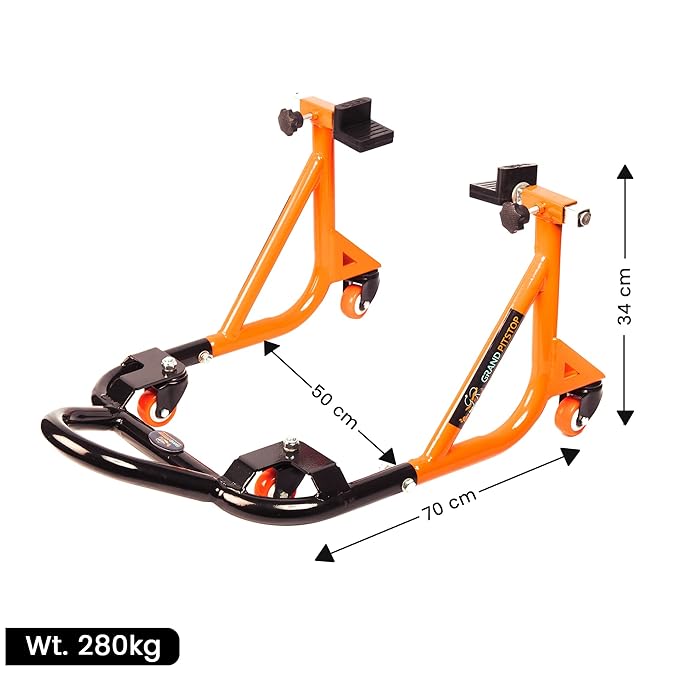 Grand Pitstop Universal Adjustable Rear Paddock Stand – 360° Dismantlable with Swingarm Rest