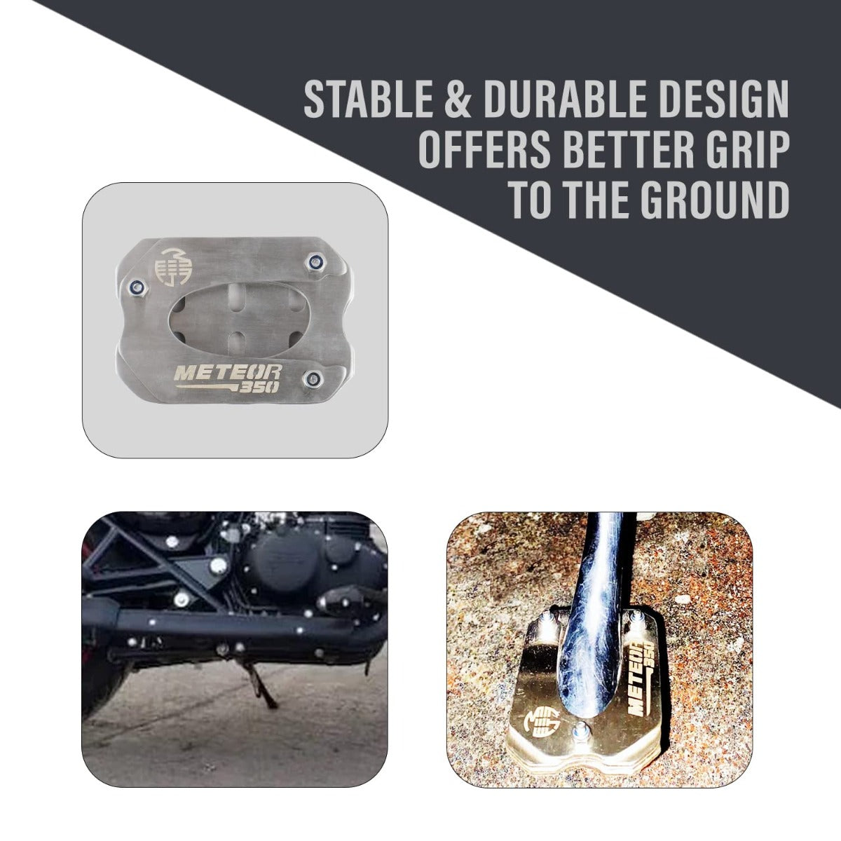 High Quality MS Steel Side Stand Base Extender for RE METEOR 350