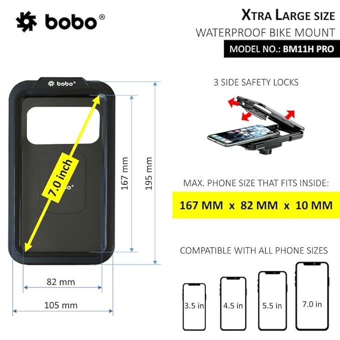 BOBO BM11H PRO Bike Phone Holder with Vibration Controller & 15W Wireless Charging – The Ultimate Secure & Waterproof Mobile Mount