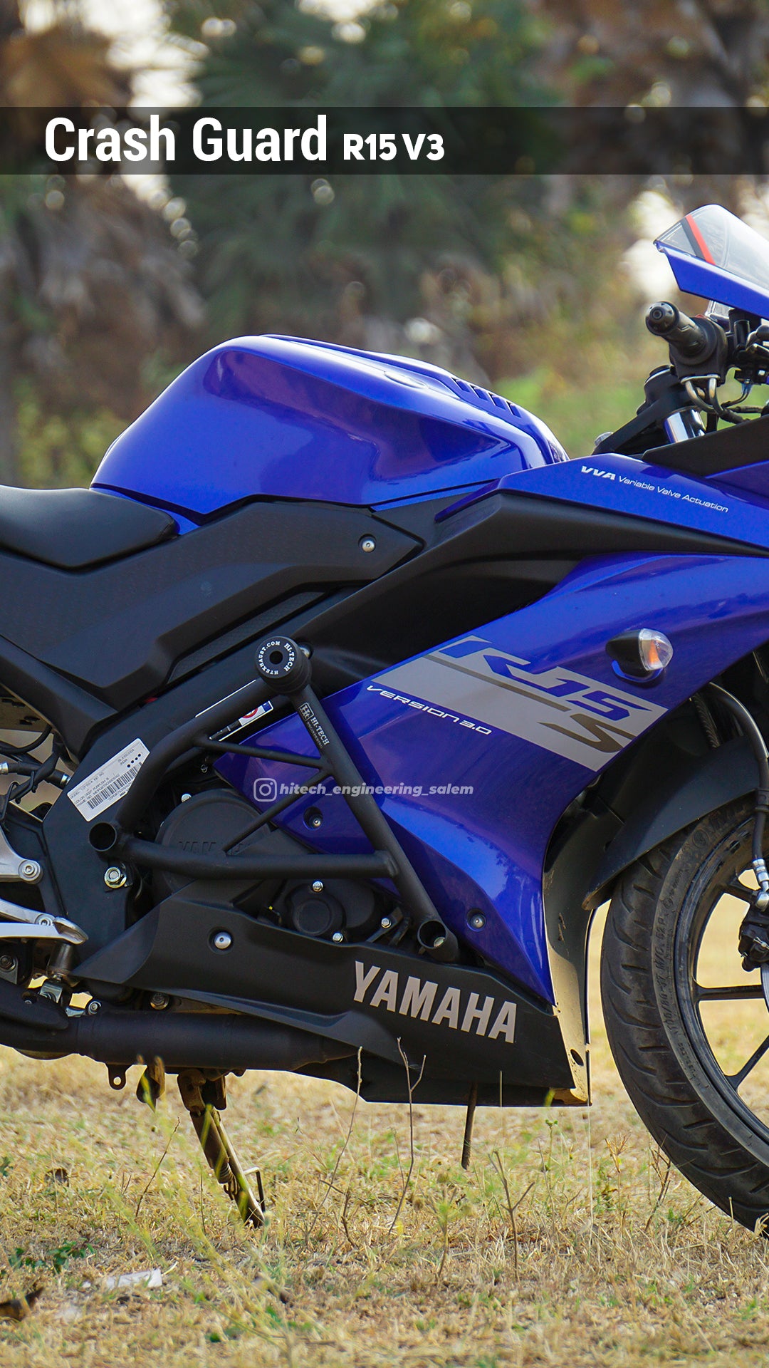 Hi-Tech Crash Guard for Yamaha R15 V3 – Maximum Protection & Sporty Design