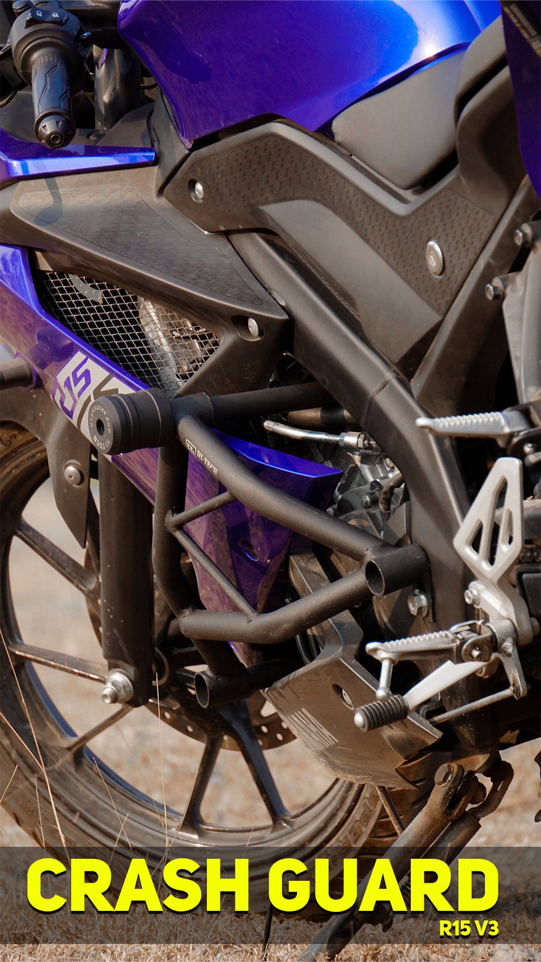 Hi-Tech Crash Guard for Yamaha R15 V3 – Maximum Protection & Sporty Design