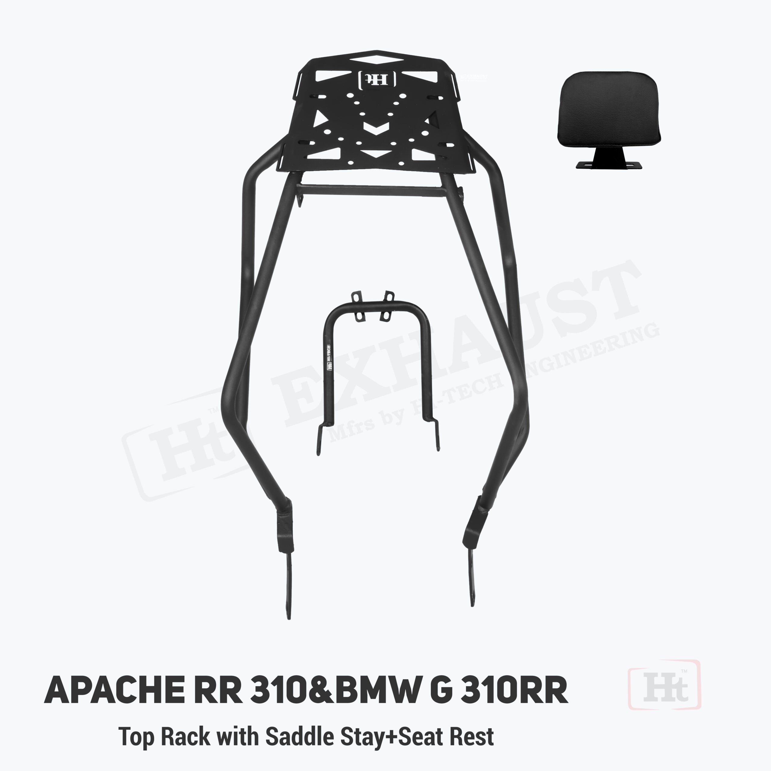 Saddle Stay with Top Rack Backrest Hi-Tech BMW/Apache 310RR