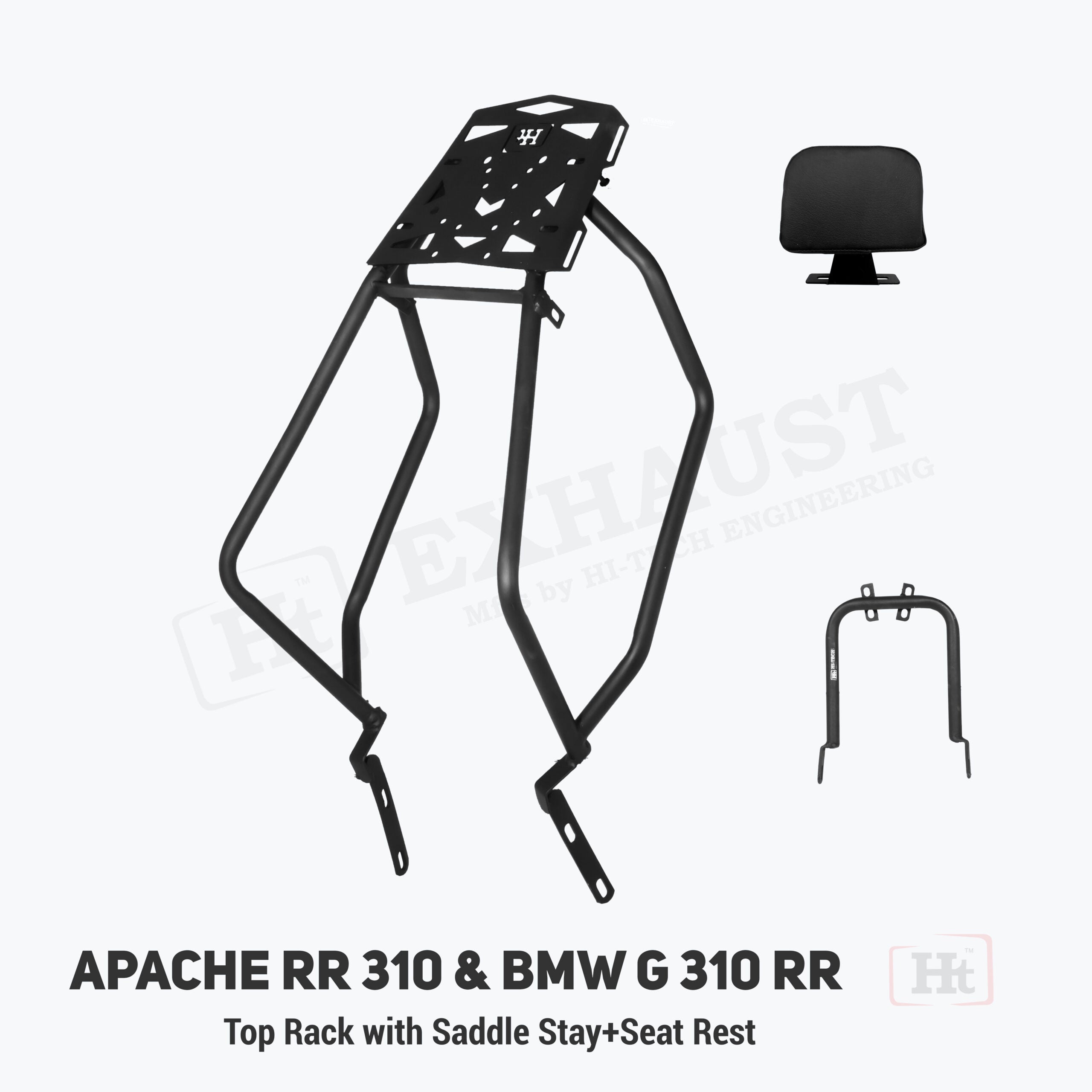 Saddle Stay with Top Rack Backrest Hi-Tech BMW/Apache 310RR