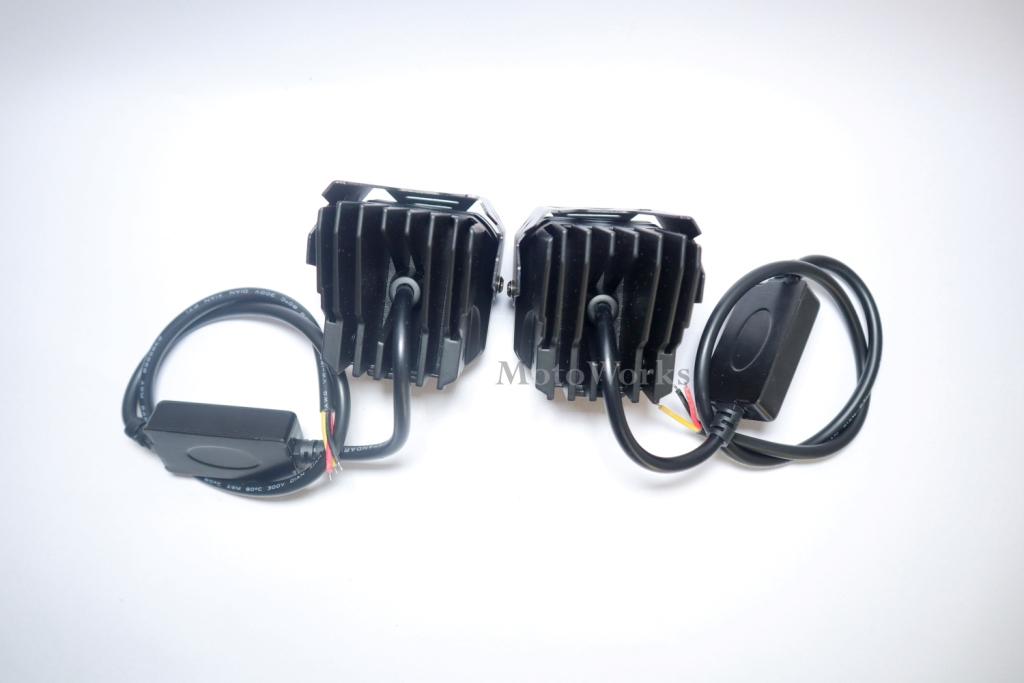 MotoWorks 4 LED Future Square Devil Eye Powerful 60W Fog Light (Original HJG) for Motorbike & Car