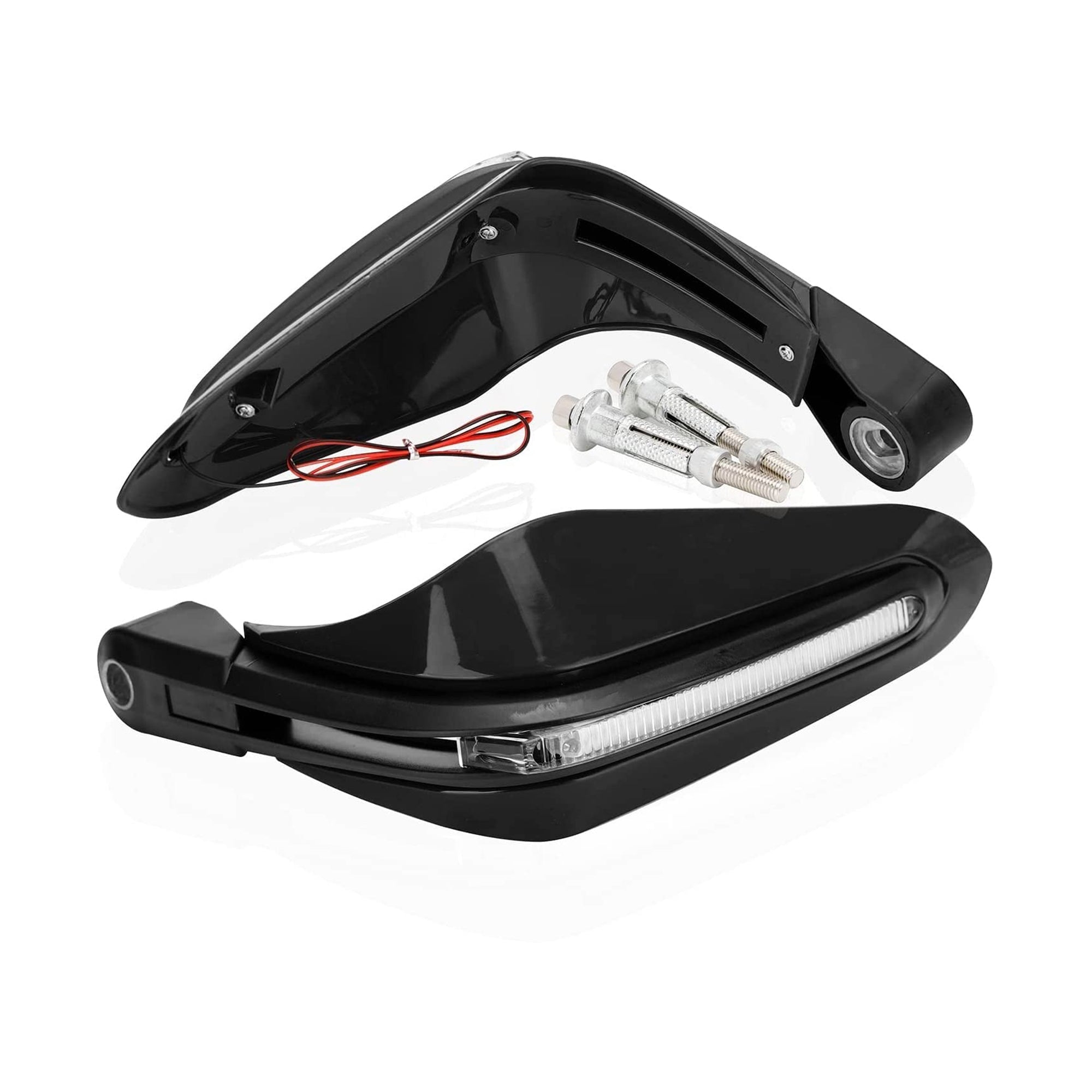 Knuckle Guard/Hand Protector with LED Light (Black)
