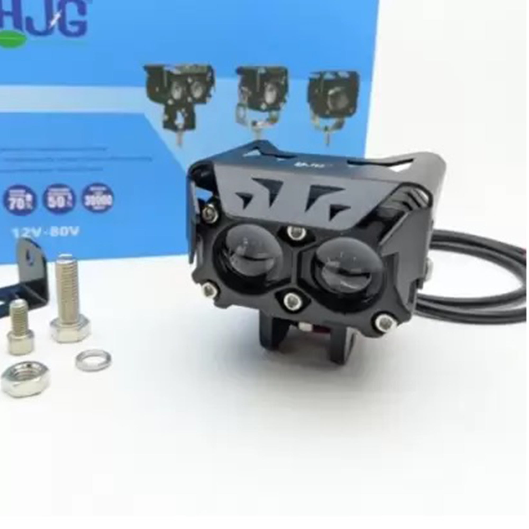 MotoWorks 2 Cree LED Future Lens Powerful Fog Light (Original HJG) for Motorbike & Car