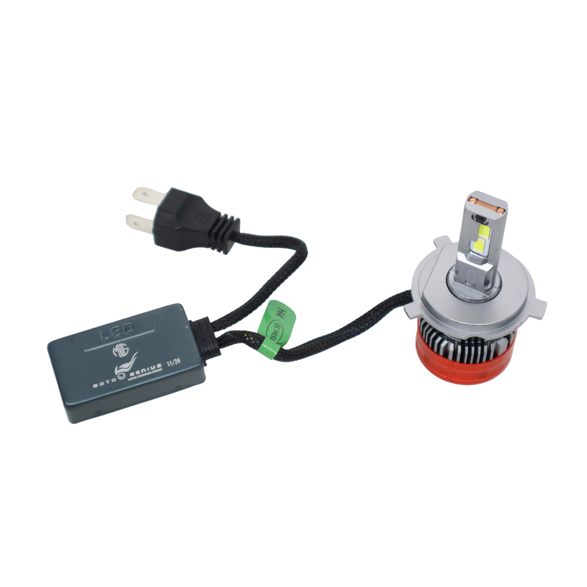 Moto Genius 60W H4 NIGHT EYE LED Headlight – White Light with Cooling Fan (18 Months Warranty)